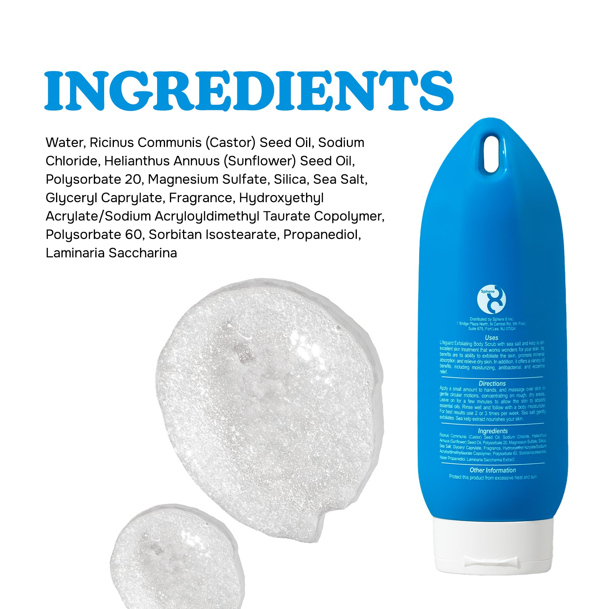 LIFEGUARD Exfoliating Body Scrub - Sea Salt & Kelp, Exfoliates and Deeply Hydrating, Moisturizing for Smooth Skin, Gentle for Sensitive Skin - 8 fl. oz. - Image 7
