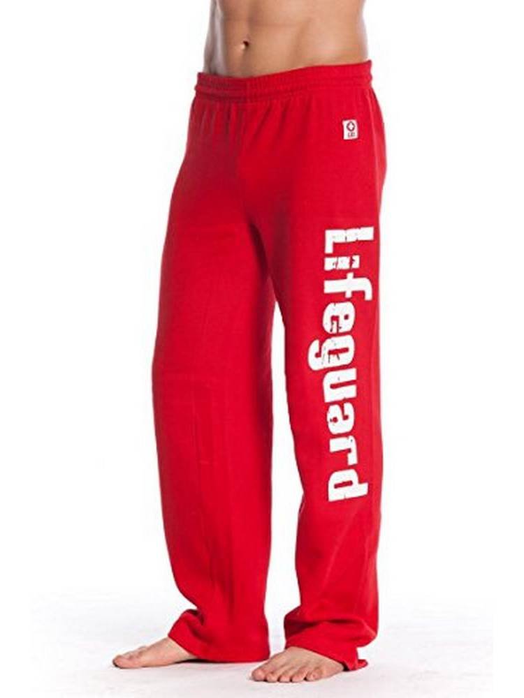 LIFEGUARD Fleece, Sweatpants with Pockets on Both Sides - Red Cotton Polyester 50/50