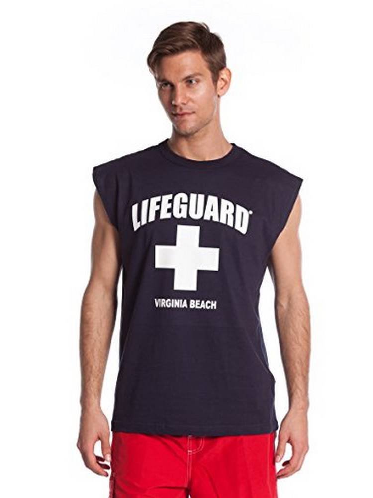 LIFEGUARD Guys Navy Printed Mens Sleeveless Tank