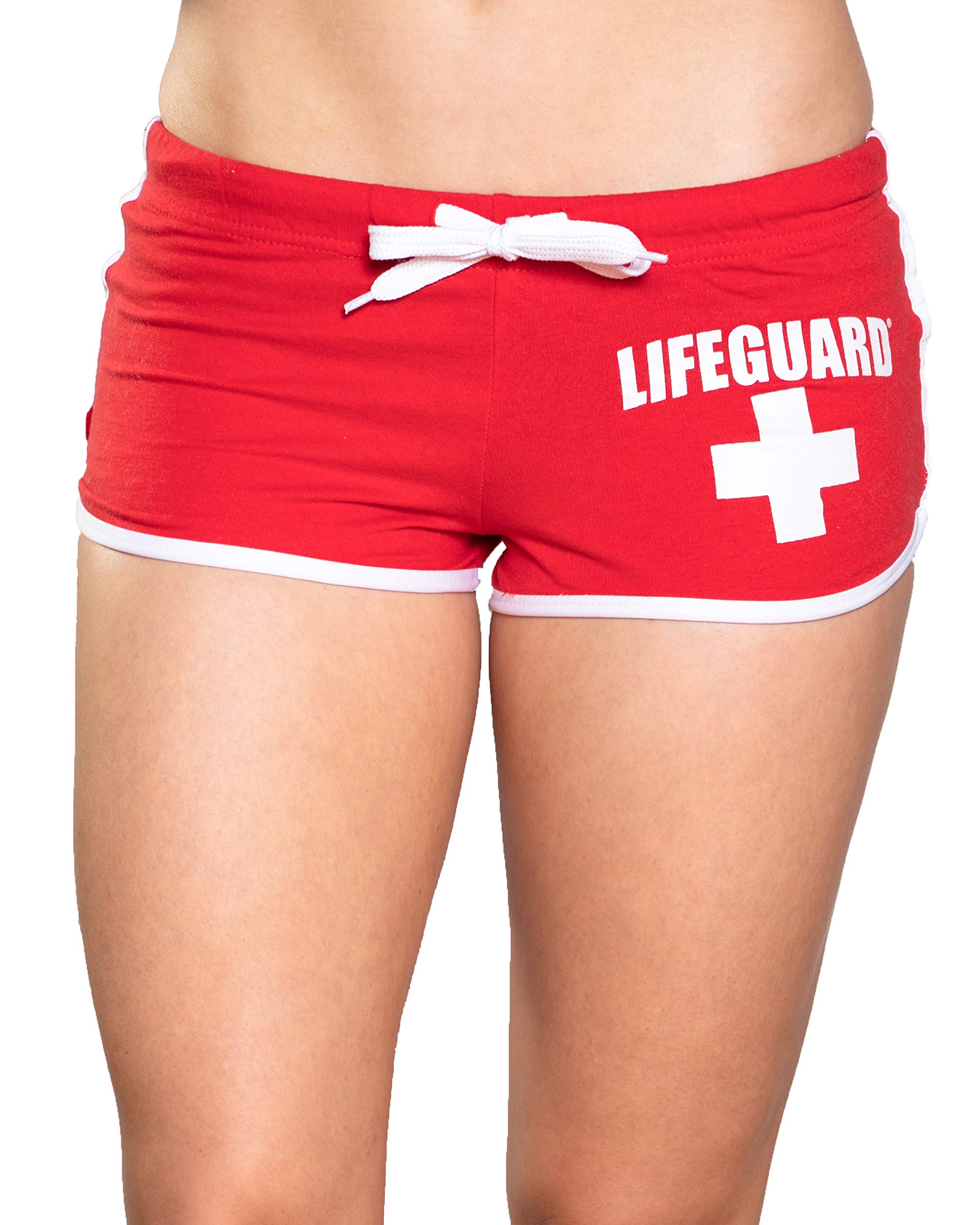 LIFEGUARD Officially Licensed Juniors Girls Size Hi-Cut Short White Piping Soft Cotton Gym Exercise - Image 2
