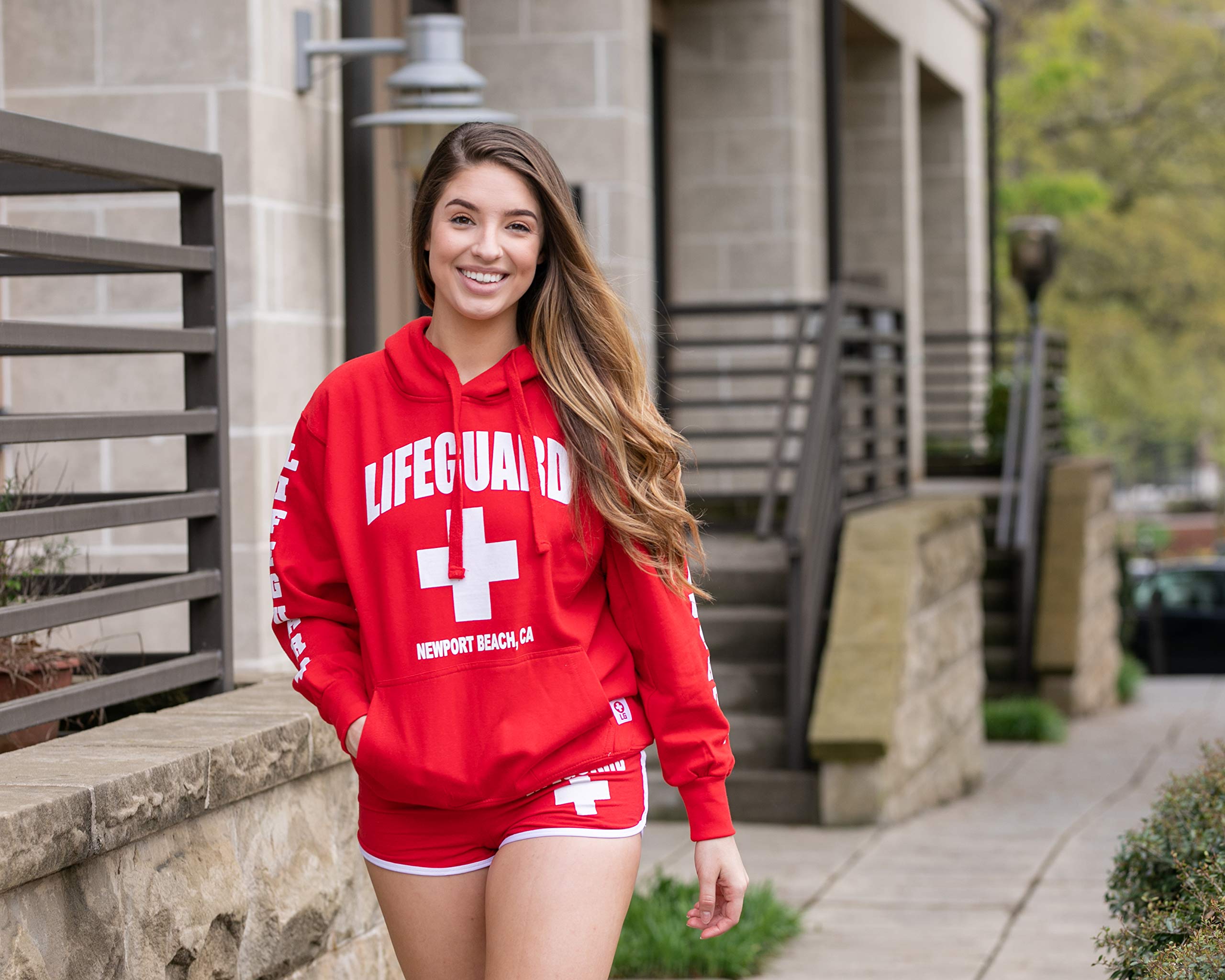 LIFEGUARD Officially Licensed Juniors Girls Size Hi-Cut Short White Piping Soft Cotton Gym Exercise - Image 5