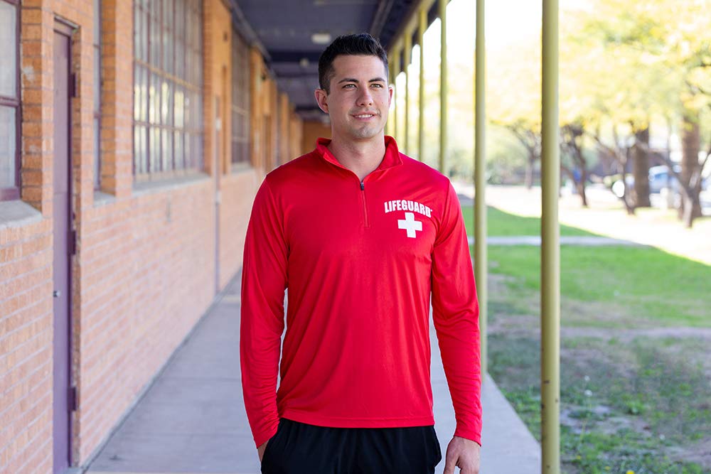 LIFEGUARD Officially Licensed Mens 1/4 Quarter Zip Active Performance Long Sleeve Shirt - Image 5