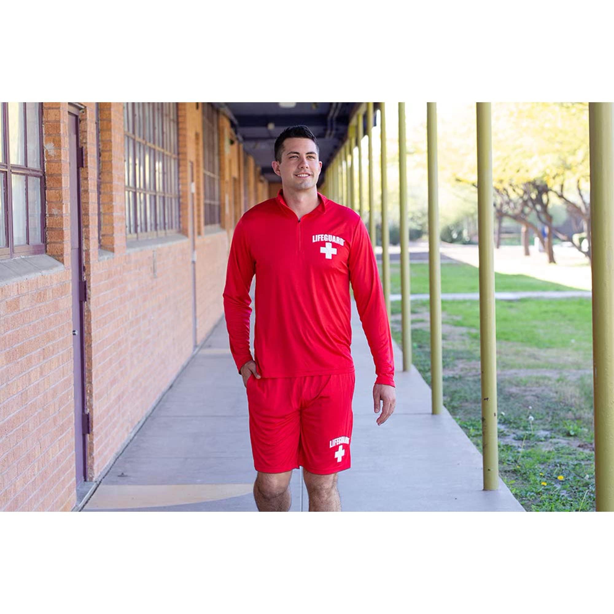 LIFEGUARD Officially Licensed Mens Active Running Performance Shorts Moisture Wicking - Image 6