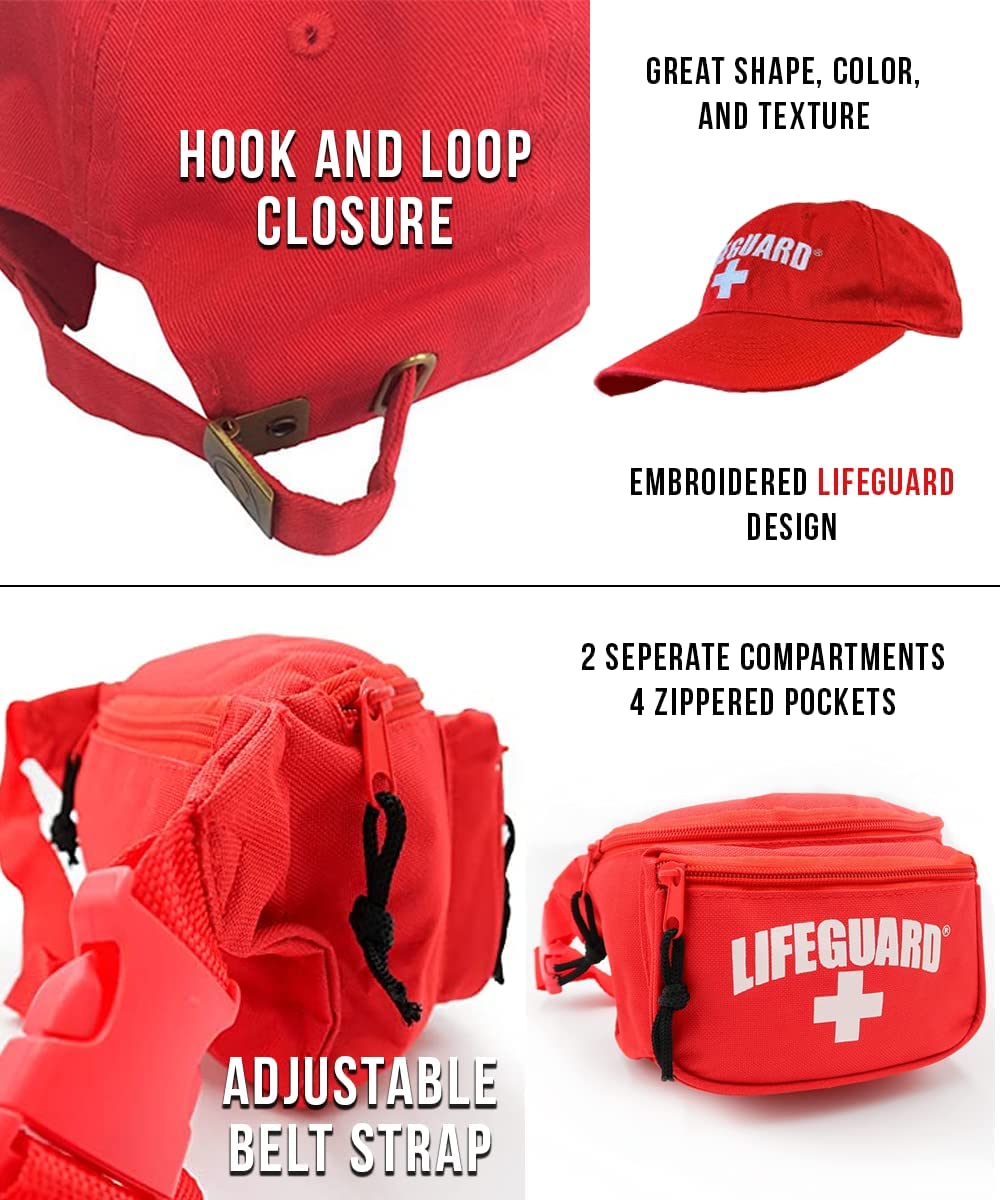 LIFEGUARD Officially Licensed Mens Halloween Costume Combo Pack Hoodie, Shorts, Hat, Fanny Pack - Image 7