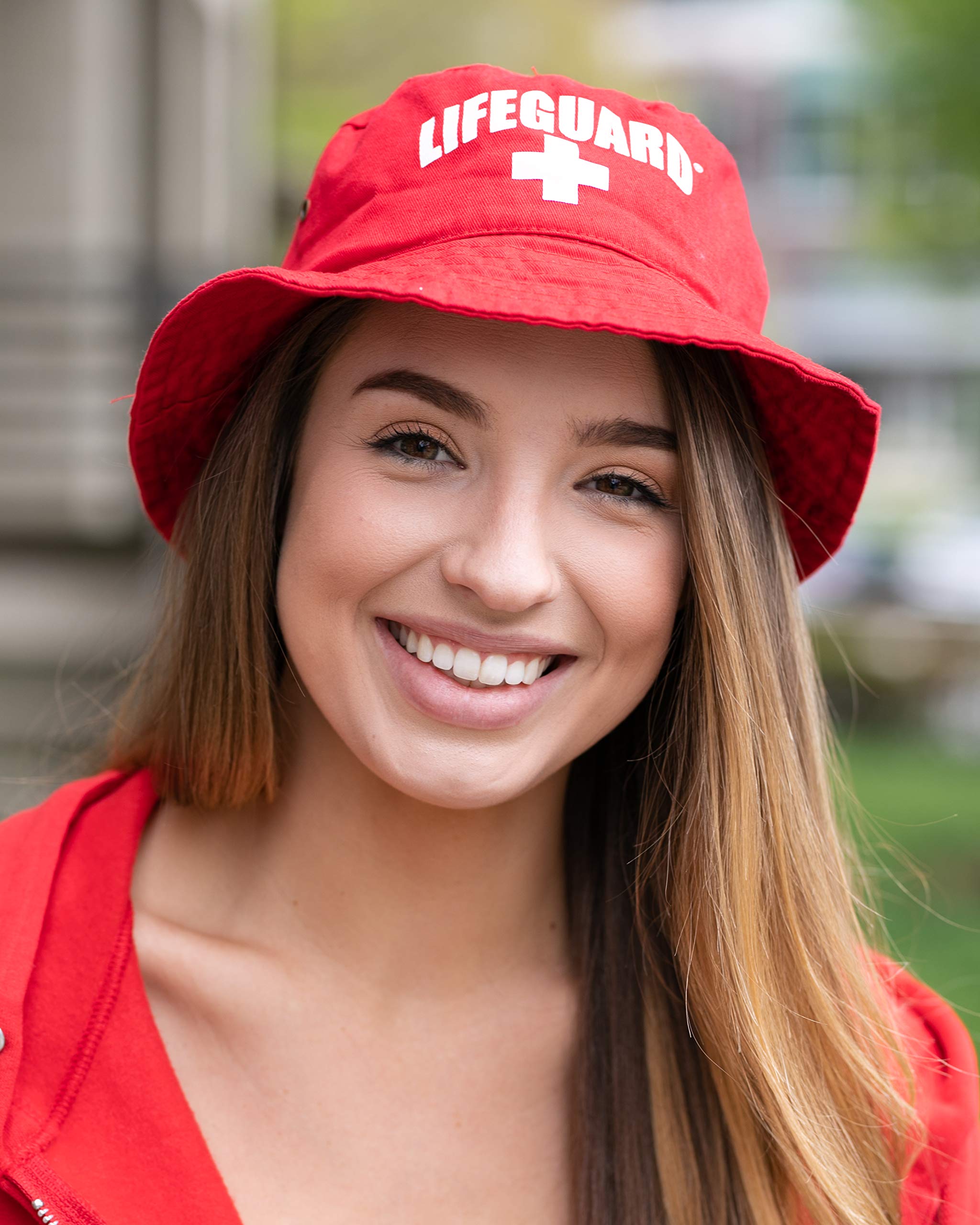 LIFEGUARD Officially Licensed Red Bucket Hat for Men & Women, Unisex Soft Cotton for Sun Beach Pool - Image 5