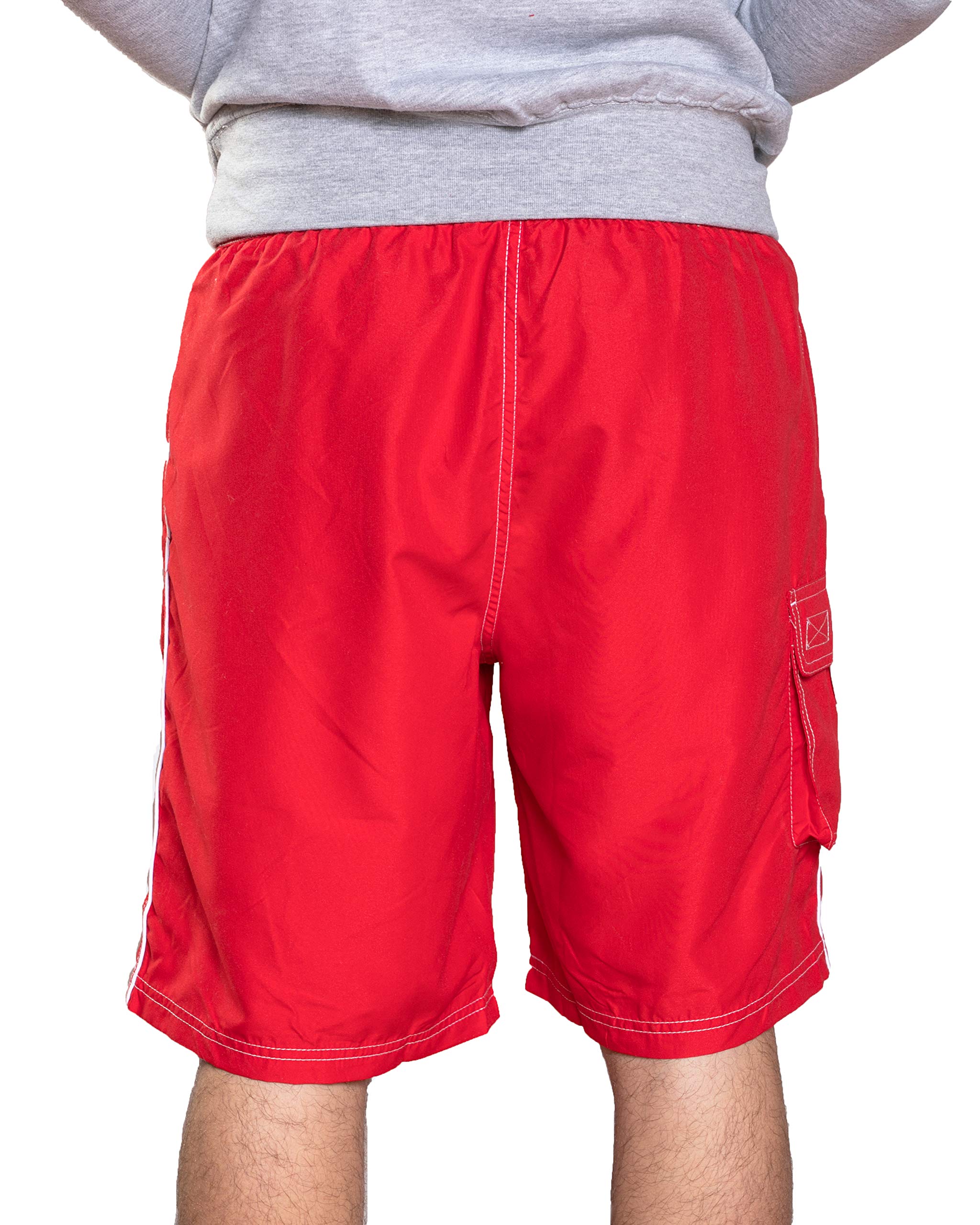 LIFEGUARD Officially Licensed Red Men's Board Shorts Swim Trunks with Side Pocket, Men and Boys, Great for Beach & Pool - Image 3