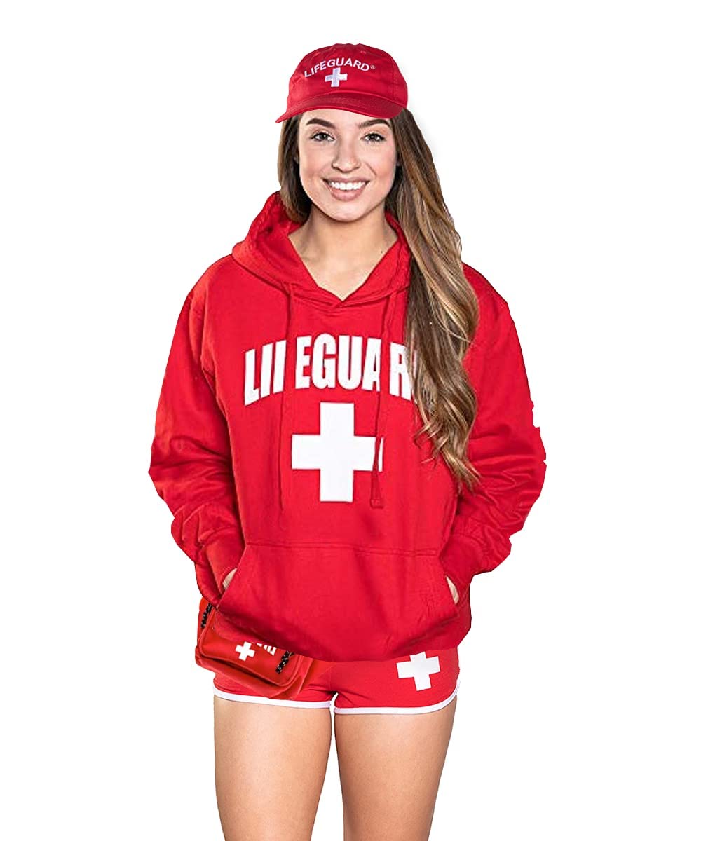 LIFEGUARD Officially Licensed Women Ladies Halloween Costume Bundle Pack Hat Shorts Hoodie Fanny Pack - Image 3