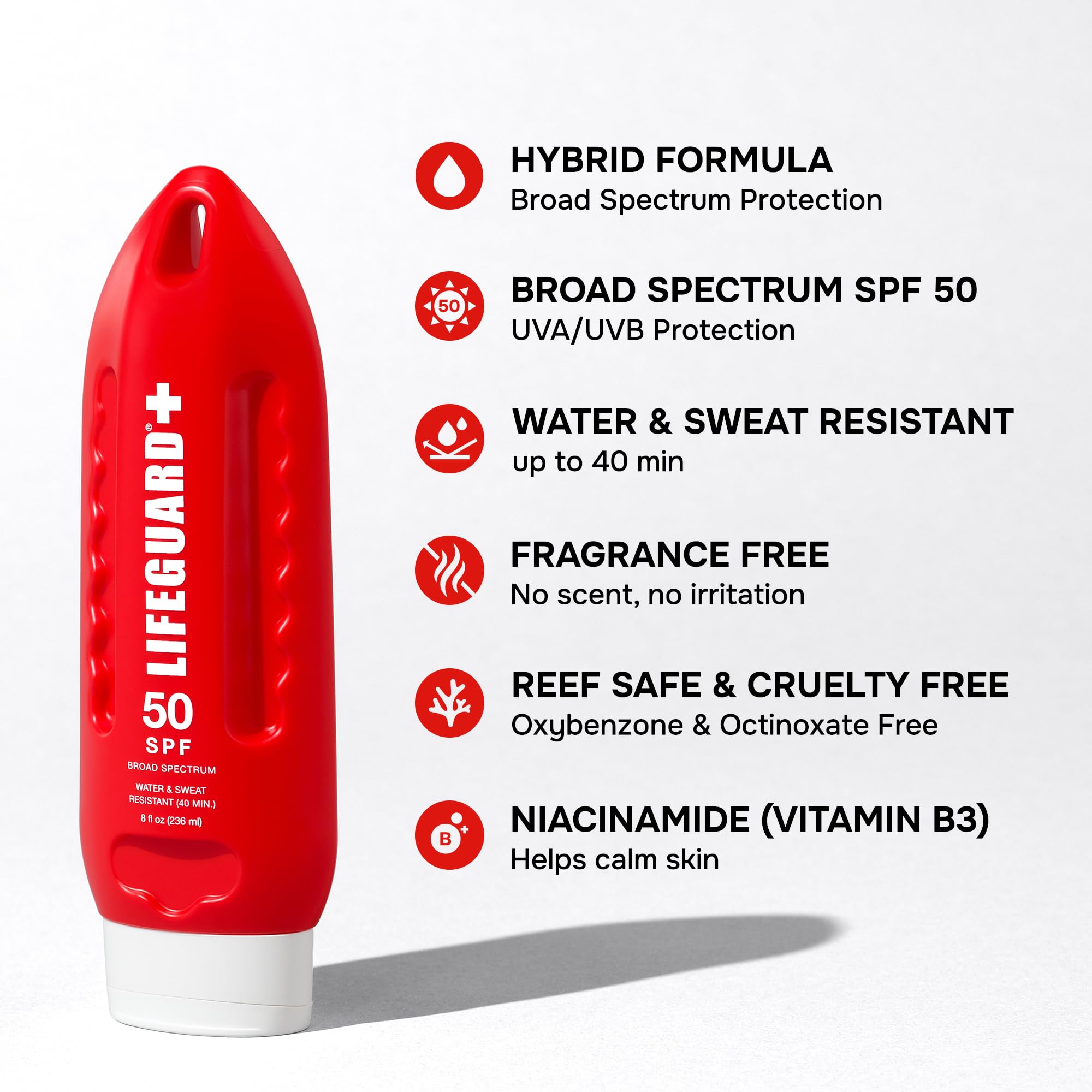 Lifeguard SPF 50 Sunscreen Lotion - Daily Broad Spectrum Face and Body Sunscreen, No White Cast, Hydrating Finish, For All Skin Types, Water Resistant, Reef Safe - 8 fl. oz. - Image 2