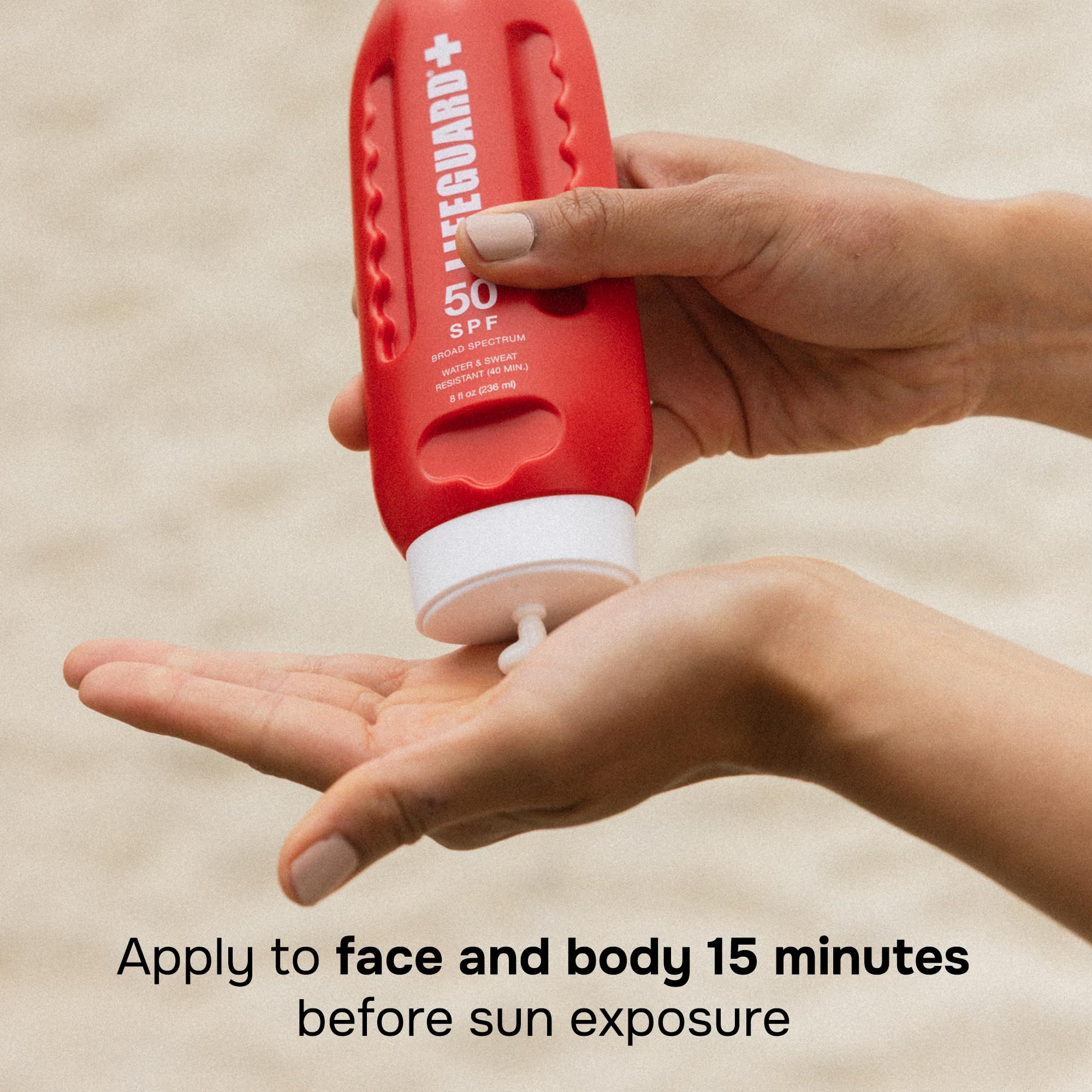 Lifeguard SPF 50 Sunscreen Lotion - Daily Broad Spectrum Face and Body Sunscreen, No White Cast, Hydrating Finish, For All Skin Types, Water Resistant, Reef Safe - 8 fl. oz. - Image 5