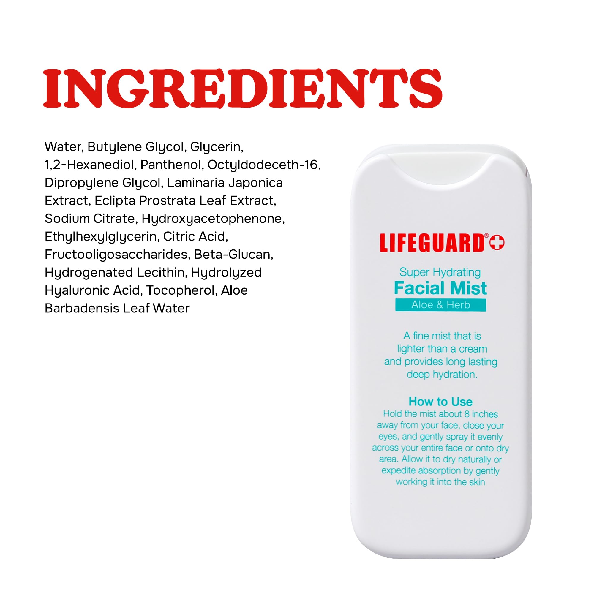LIFEGUARD Super Hydrating Facial Mist - Aloe & Herb, Face Mist Hydrating Spray for All Skin Types, Lightweight Face Moisturizer - 1.25 fl. oz. - Image 5